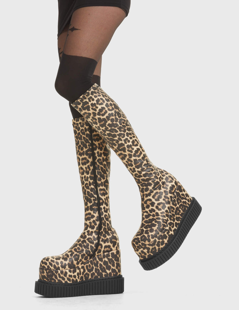 You're Wild Chunky Platform Creeper Knee High Boots