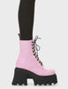 Botas De Tobillo Para Mujer LAMODA Run To You - Suela Gruesa Ligera, Cordones Negros Con Ojales Plateados, Cremallera Lateral, Veganas
