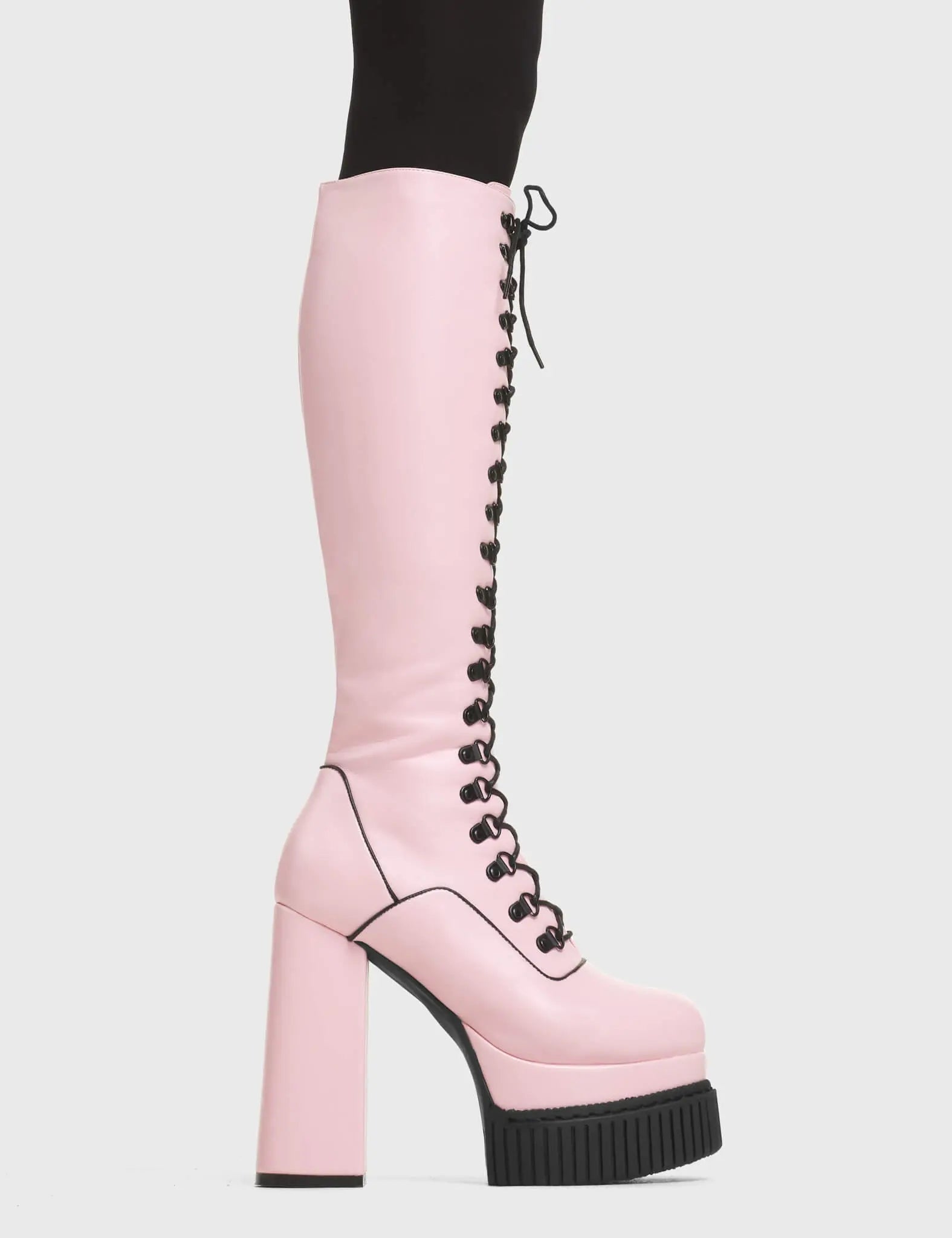 Hidden Agenda Creeper Platform Knee High Boots – LAMODA US