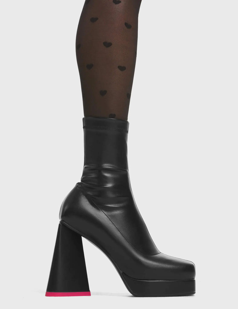 Chaussures Plateforme Femme LAMODA Interstellar - Noir, 4 Sangles Réglables, Boucles Argent, Zip Arrière - 11