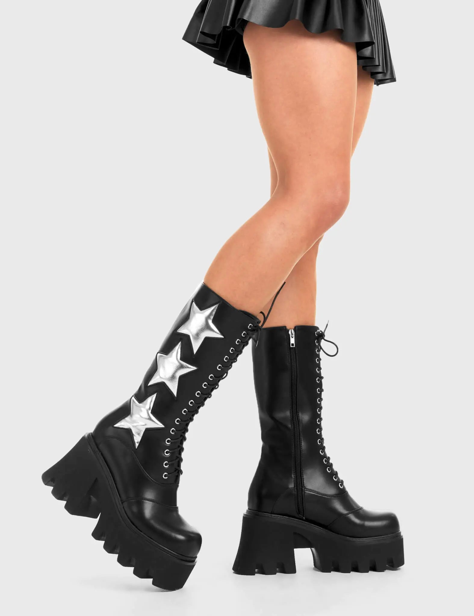 Big League Chunky Platform Calf Boots – LAMODA US
