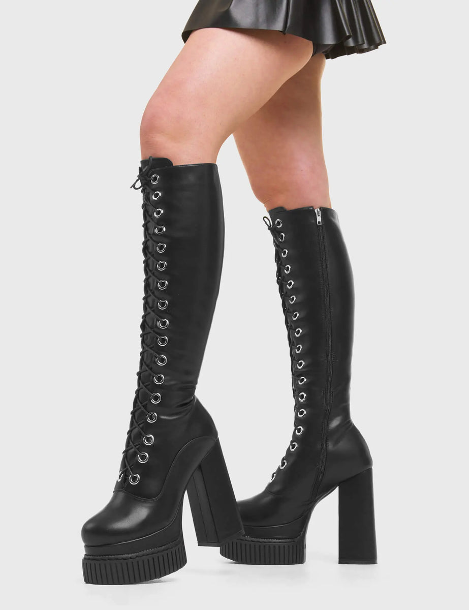 Elevators Creeper Platform Knee High Boots – LAMODA US