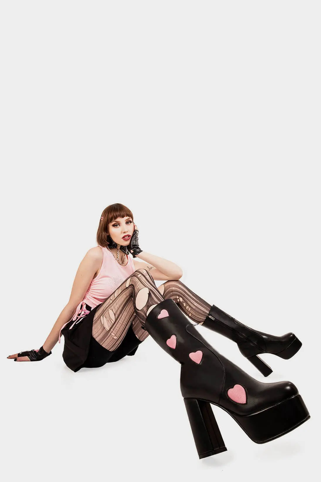 LAMODA ハートモチーフ プラットフォームブーツ ブーツ 24cm Game Of Love Platform Calf Boots – LAMODA US