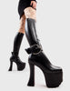 Kick Start Platform Knee High Boots