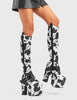 Rhinestone Cowboy Chunky Platform Knee High Boots