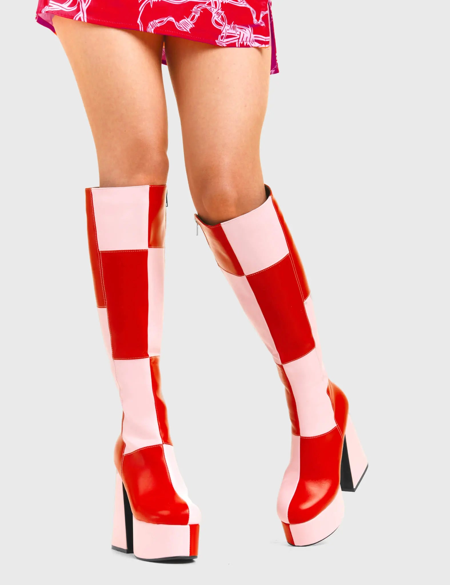 Runway Platform Knee High Boots - Main Image