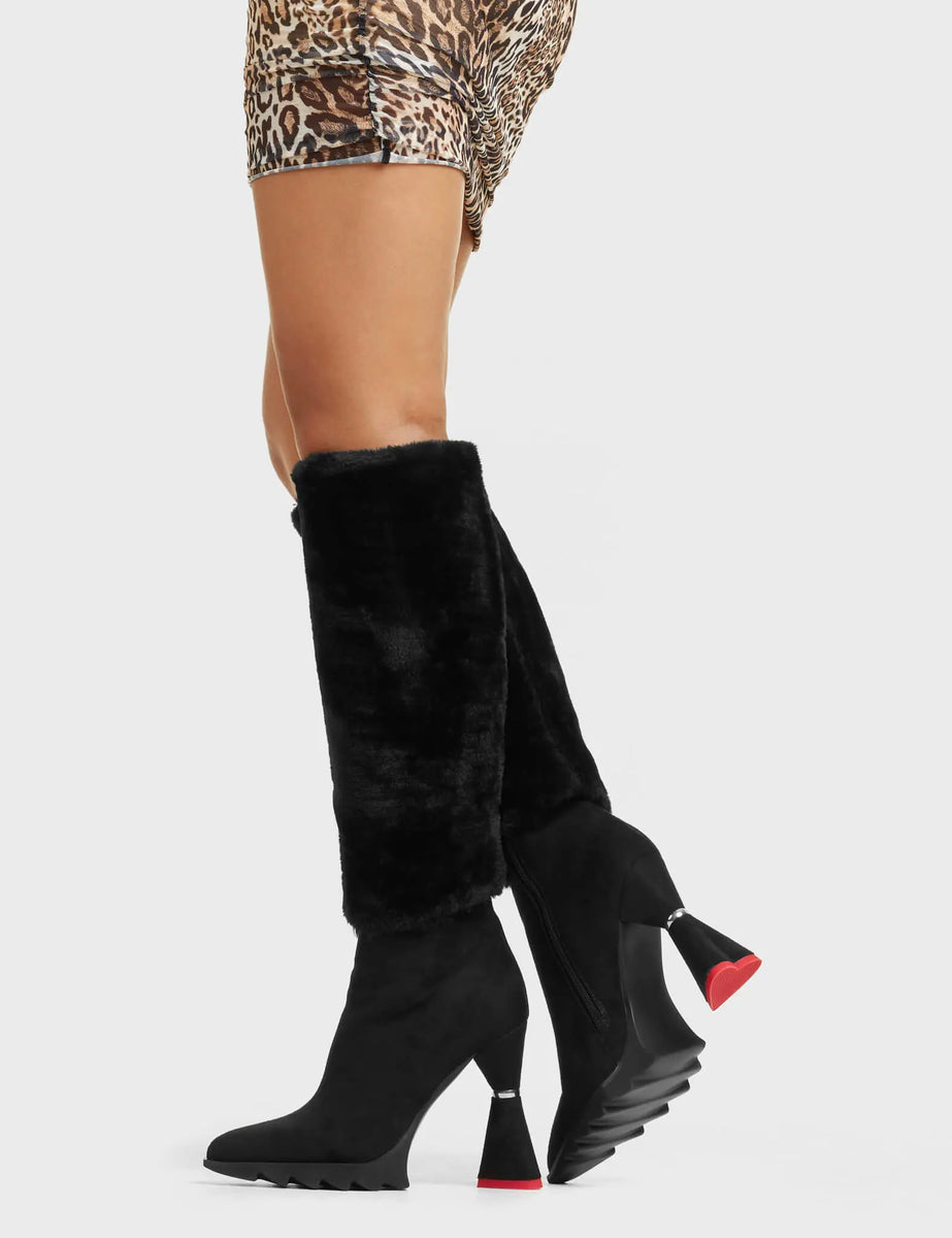 So Fur So Good Platform Knee High Boots – LAMODA US